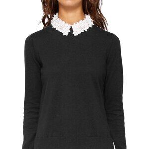 Ted Baker Nansea Floral Collar Sweater, Embellished Flowe Jumper, Size 1 (US S)